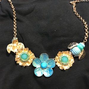 J Crew bee and flower necklace